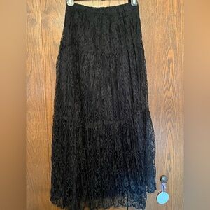 Long black lace skirt